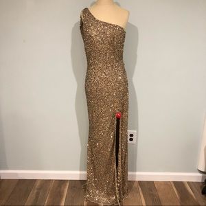 Mac Duggal Copper Sequin Formal Dress